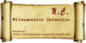 Milovanovics Celesztin névjegykártya
